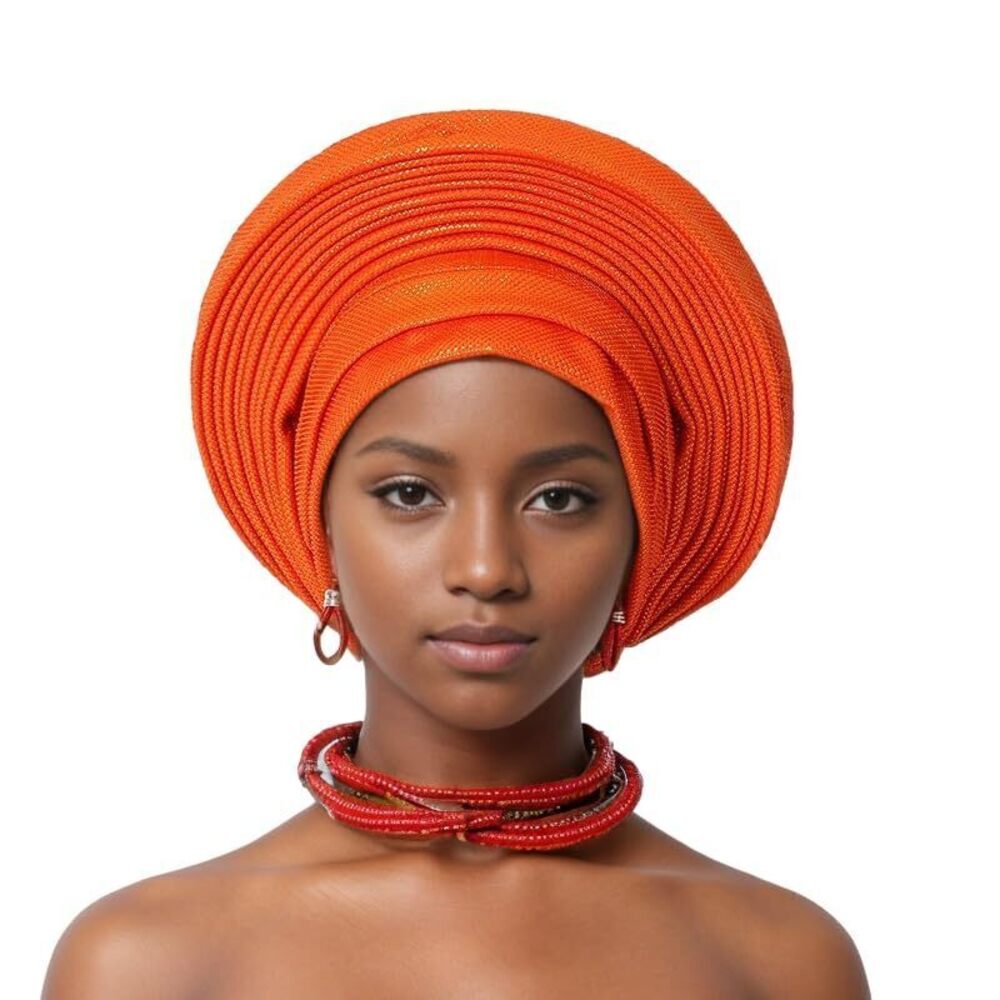 6943 African Headtie Turban Hat Nigeria Auto Gele Headwrap Muslim Wedding